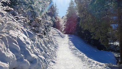 Wanderweg am Tuxbach im Winter