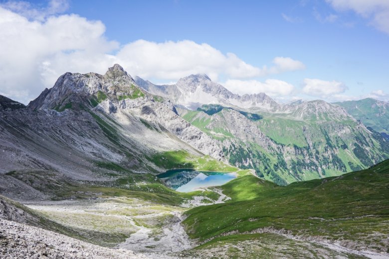 Aussicht über den Hintersee unterhalb der Krindlonscharte. (Alle Fotos: Fabian Pimminger)