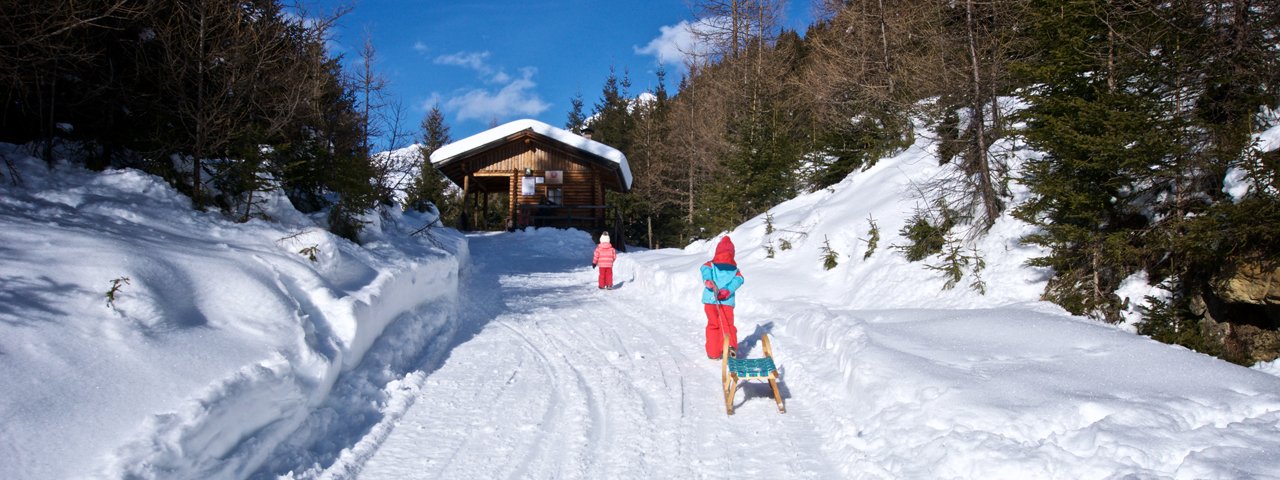 Rodelbahn Tilliachalmweg in Ausservillgraten, © TVB Osttirol / Jakob Weitlaner