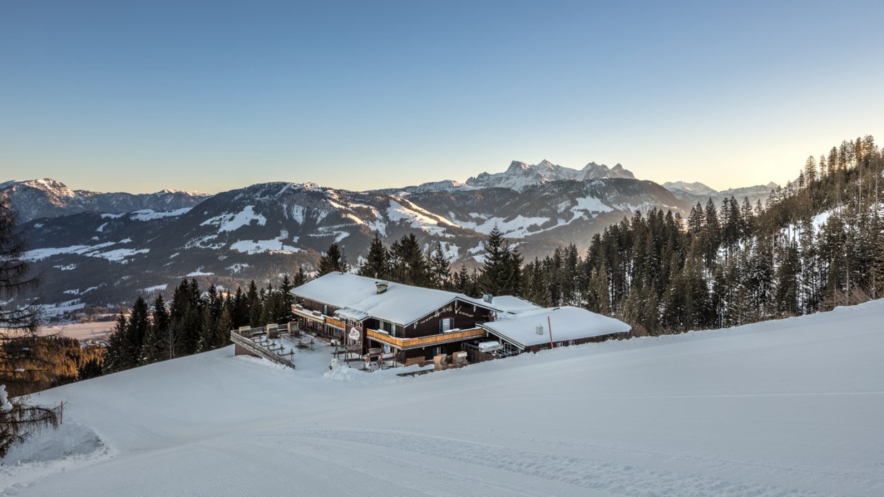 Die Angerer Alm mitten im Skigebiet St. Johann in Tirol, © Thomas Plattner