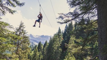 Flying Fox im Erlebnisgarten Riederklamm, © Zillertal Arena