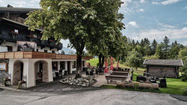 Scheffau_Bärnstatt_Ansicht_Sommer_WilderKaiser, © Berggasthof Bärnstatt/Hermann