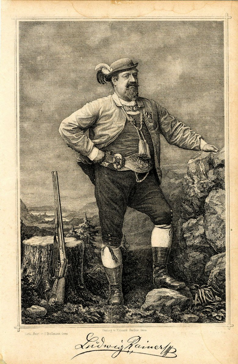 Ludwig Rainer aus der zweiten Generation der Rainer-Familie. Er war gerade einmal 18 Jahre, als er mit seiner Cousine Helene Rainer sowie Simon Holaus und Margarete Sprenger 1839 in New York zum ersten Mal &bdquo;Stille Nacht!&ldquo; auf amerikanischem Boden anstimmte.
, © Museum in der Widumspfiste Fügen