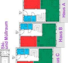 Grundriss-Parterre-Chalet Schnee-Maisonette A,B,C