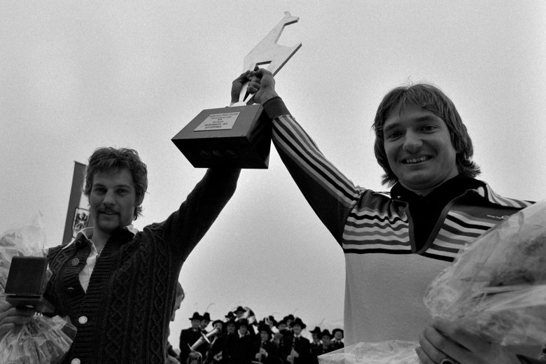 Sepp Ferstl und Josef Walcher bei ihrem Ex-Aequo-Sieg am Hahnenkamm
, © Werek-Frischauf