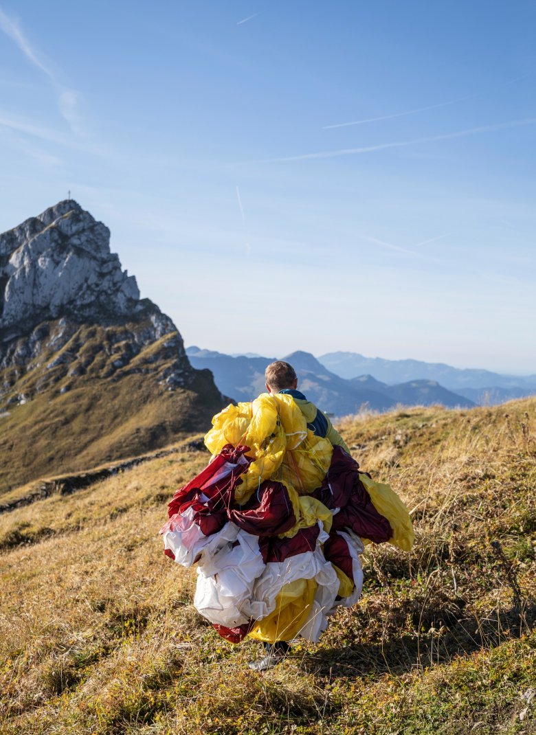 Hike &amp; Fly: Wir starten auf dem Spieljoch.&nbsp;