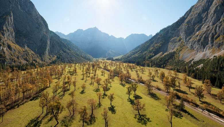 Der Große Ahornboden ist zur Herbstzeit ein beliebtes Ausflugsziel. Foto: Tirol Werbung
