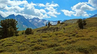 Blick auf die Gletscher vom Arbiskogel