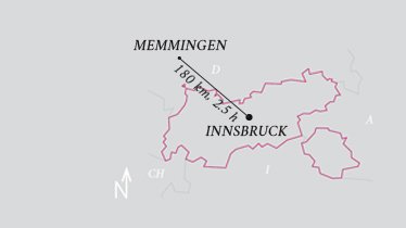 Entfernung Flughafen Innsbruck - Flughafen Memmingen, © Tirol Werbung