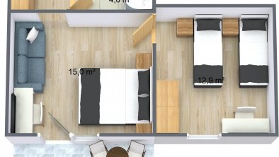 Familienzimmer12 - 1. Boden - 3D Floor Plan