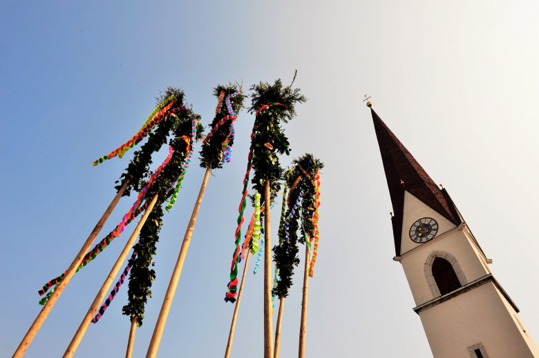 Hoch in den Himmel ragen diesen Palmlatten in Kramsach.
, © Gabriele Grießenböck