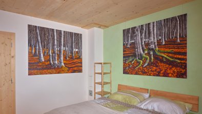 Unser Schlafzimmer in Fichte, Doppelbett, © Birgit Standke