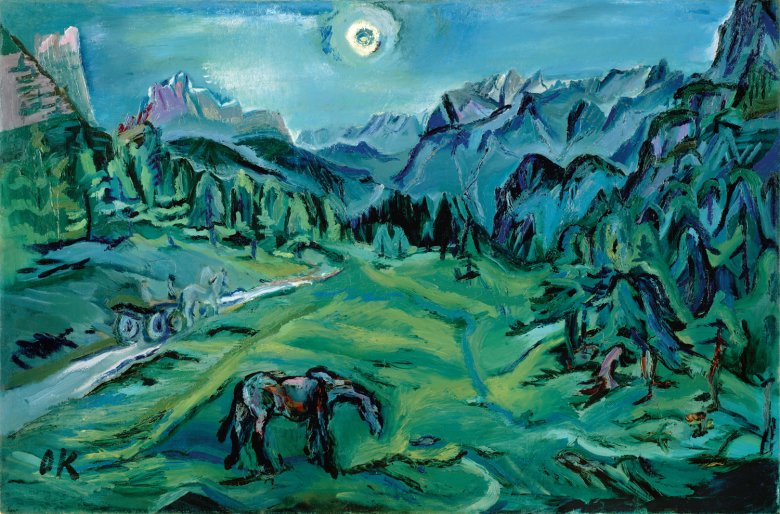 Der Expressionist Kokoschka floh in den Vorkriegsjahren oft in die Abgeschiedenheit der Alpen. F&uuml;r Paul Naredi-Rainer, der ein &Uuml;berblickswerk &uuml;ber Kunst in Nord- und S&uuml;dtirol herausgegeben hat, steht die Farbigkeit des Gem&auml;ldes f&uuml;r das In-sich-Ruhen der Landschaft.
&nbsp;

