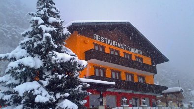 Pension Plattenhof im verschneiten Winter