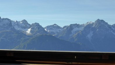 Blick von der Küche auf die Dolomiten