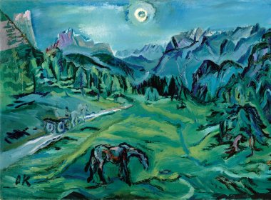 Der Expressionist Kokoschka floh in den Vorkriegsjahren oft in die Abgeschiedenheit der Alpen. F&uuml;r Paul Naredi-Rainer, der ein &Uuml;berblickswerk &uuml;ber Kunst in Nord- und S&uuml;dtirol herausgegeben hat, steht die Farbigkeit des Gem&auml;ldes f&uuml;r das In-sich-Ruhen der Landschaft.
&nbsp;
