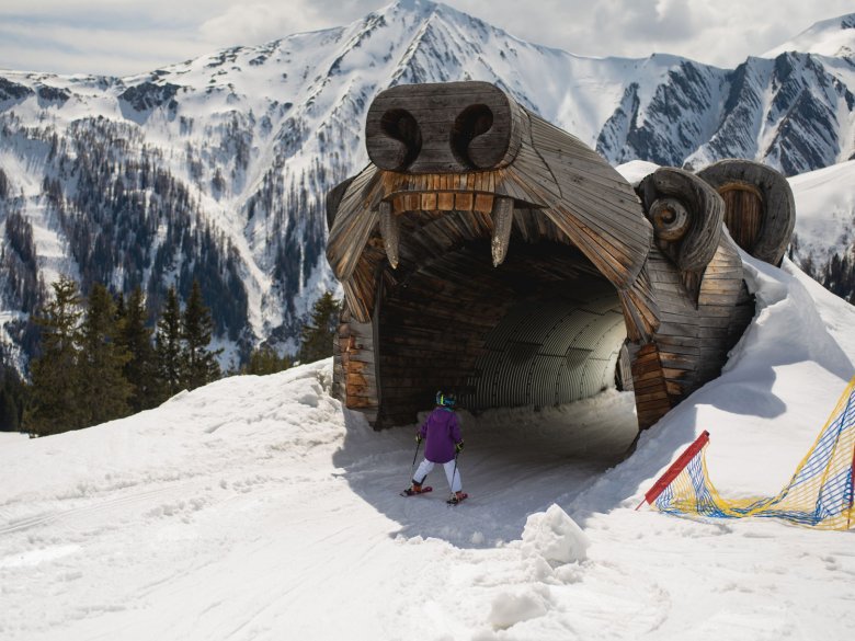 Skifahren mit Kindern in Serfaus.