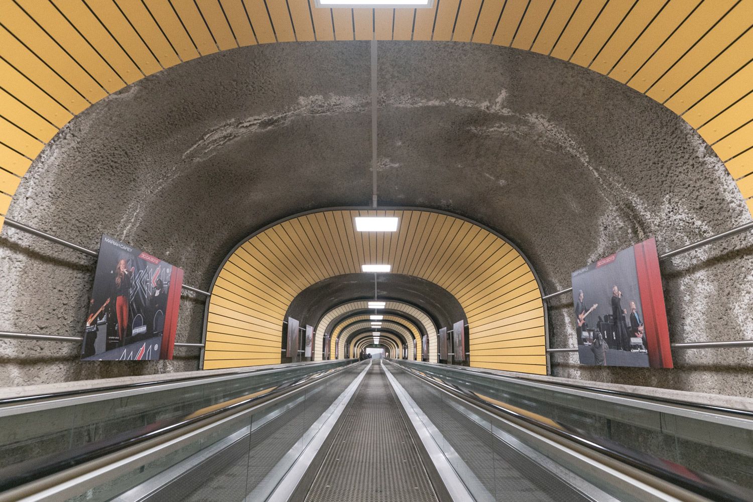 Dorftunnel von Ischgl mit Rolltreppen
