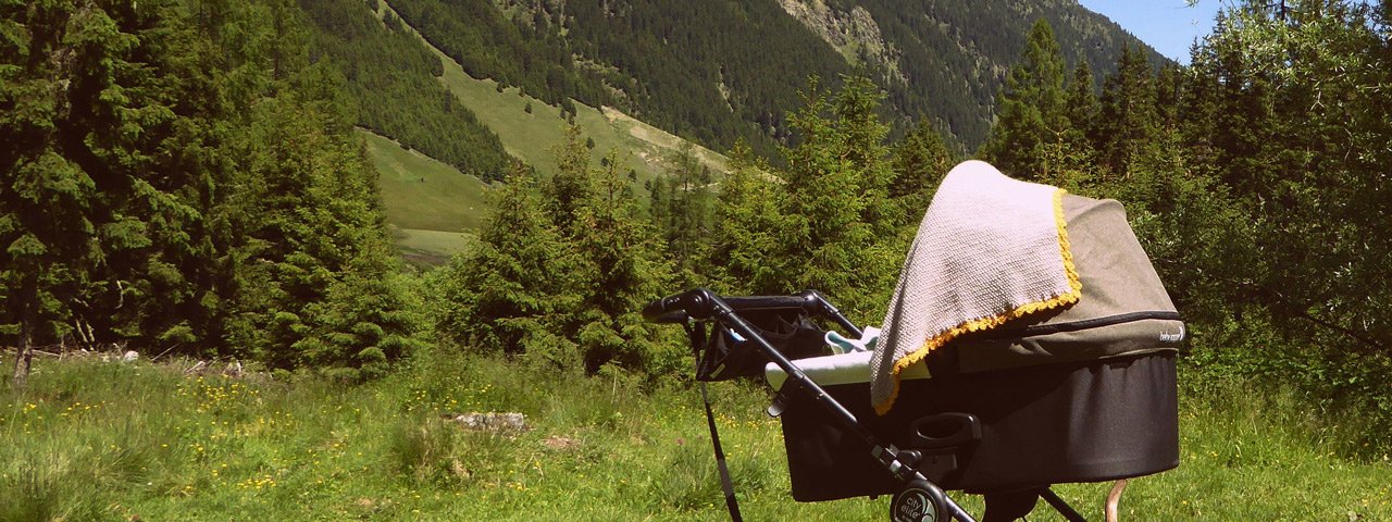 Mit dem Kinderwagen auf die Gleirschalm im Sellrain, © Tirol Werbung